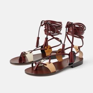 ZARA BNWT Strappy Leather Sandals